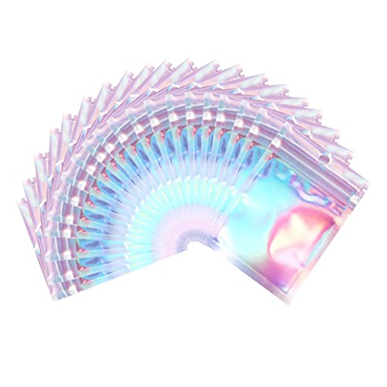 3x4 inch 100PCS Resealable Smell Proof Bags,Holographic Packaging Bags, Foil Pouch baggies, Clear Small Mylar Ziplock Bag for Jewelry,Candy,Food Storage and Party Favor